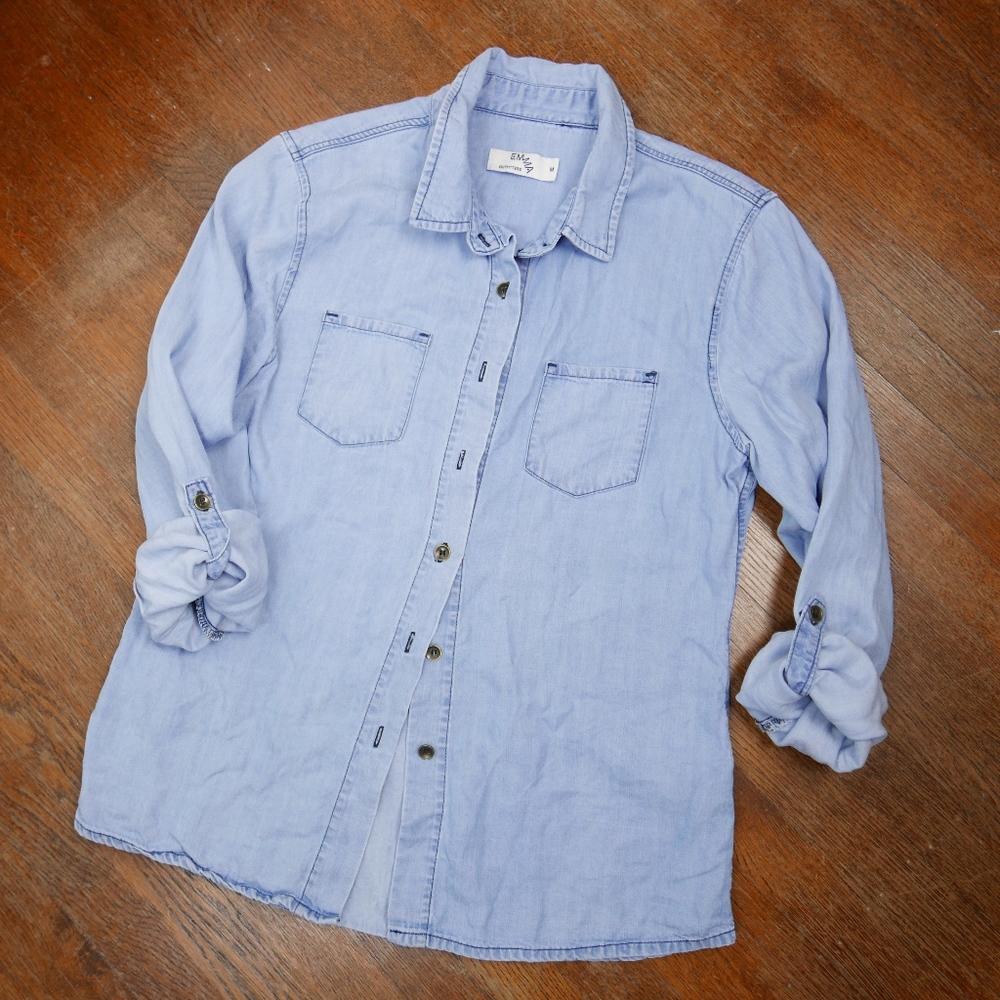 EMMA - Cotton Summer Lightweight Denim Button-down